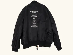 10th Anniversary CURRICULUM MA-1 Black Flight Bomber Jacket by Raf Simons