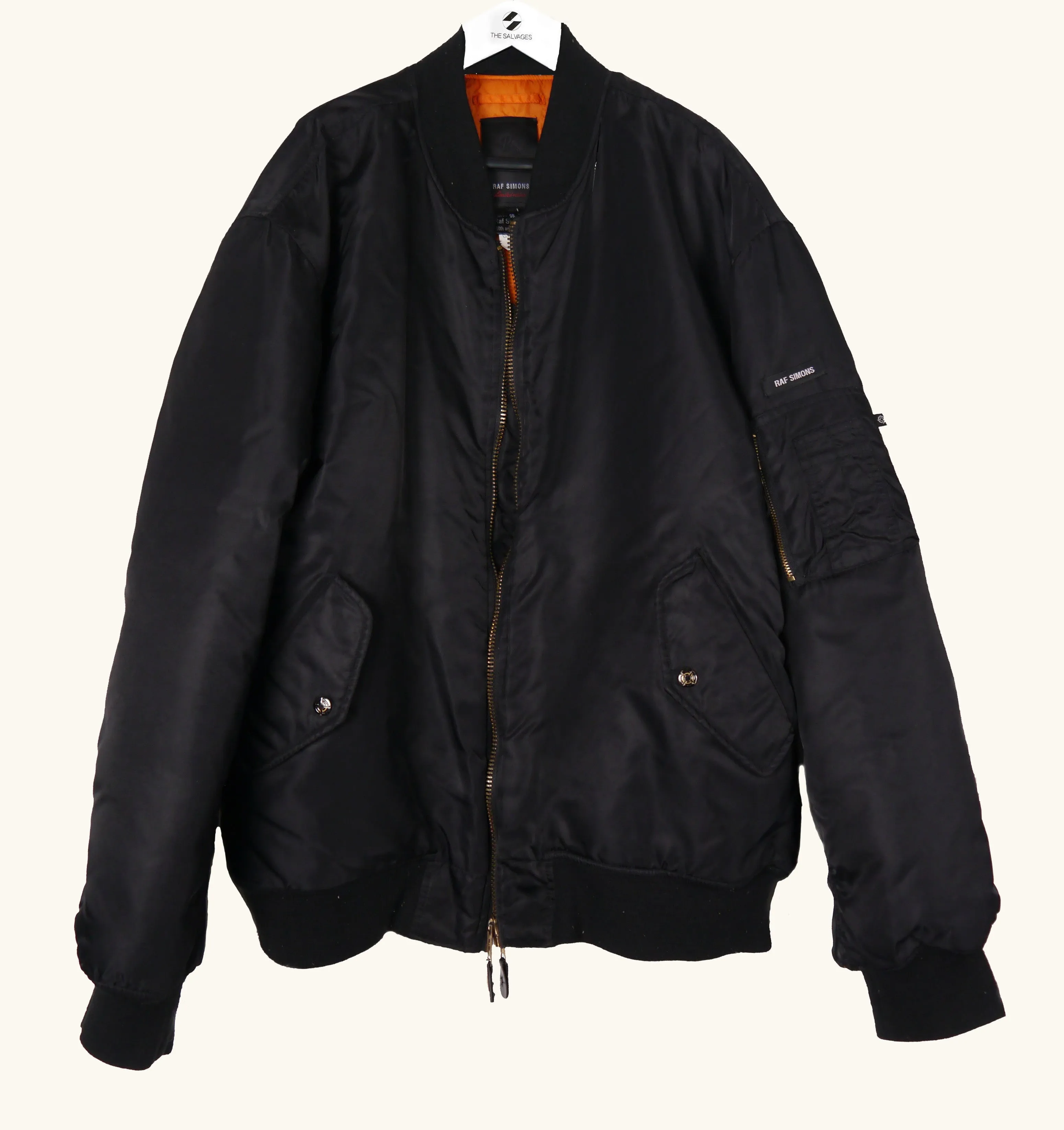 10th Anniversary CURRICULUM MA-1 Black Flight Bomber Jacket by Raf Simons