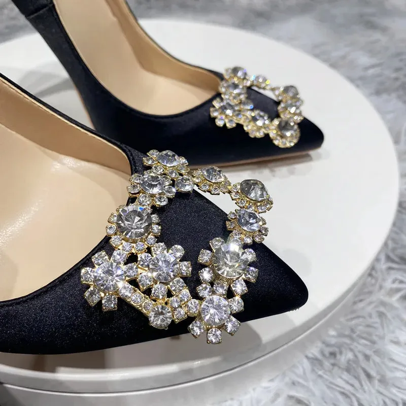 12cm Women's high heels Purple silk high heels  party shoes