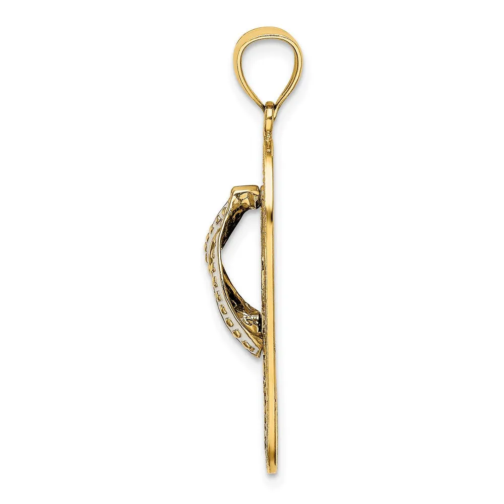14K Enamel Dolphin Flip-Flop Charm