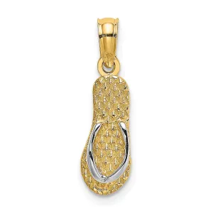 14k with White Rhodium 3D HAWAII Single Flip-Flop Charm