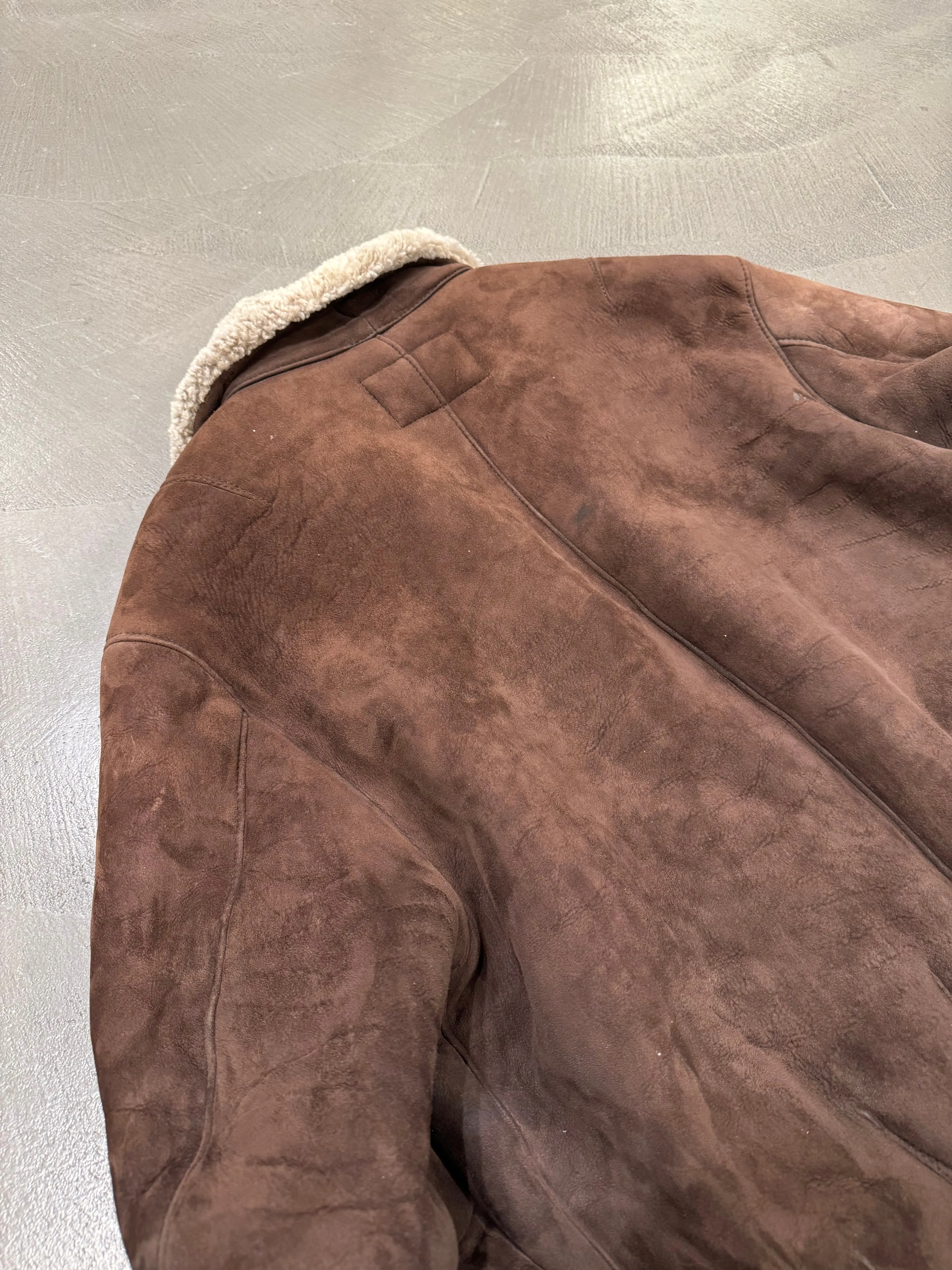 1990s Armani shearling leather bomber jacket