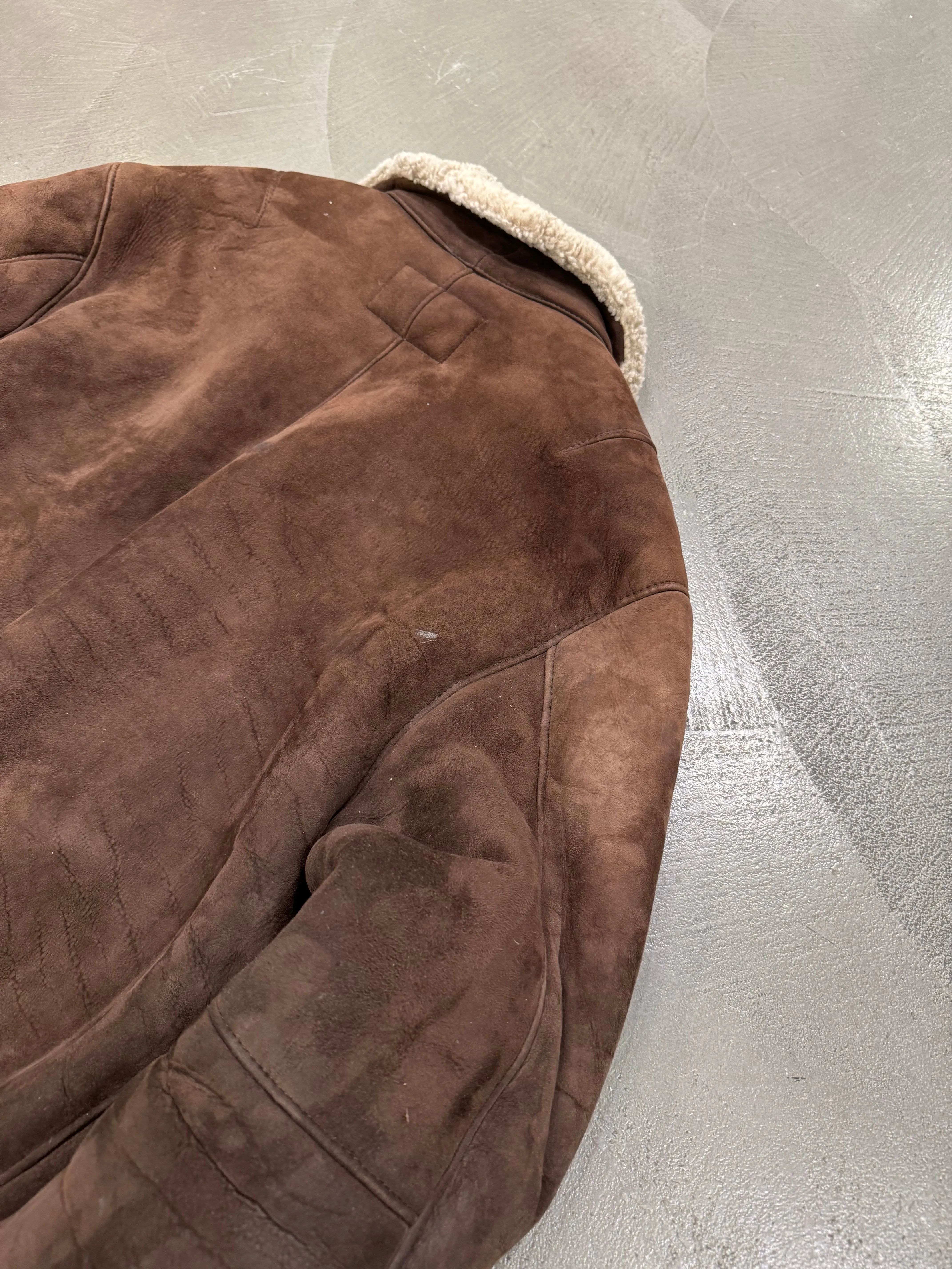 1990s Armani shearling leather bomber jacket