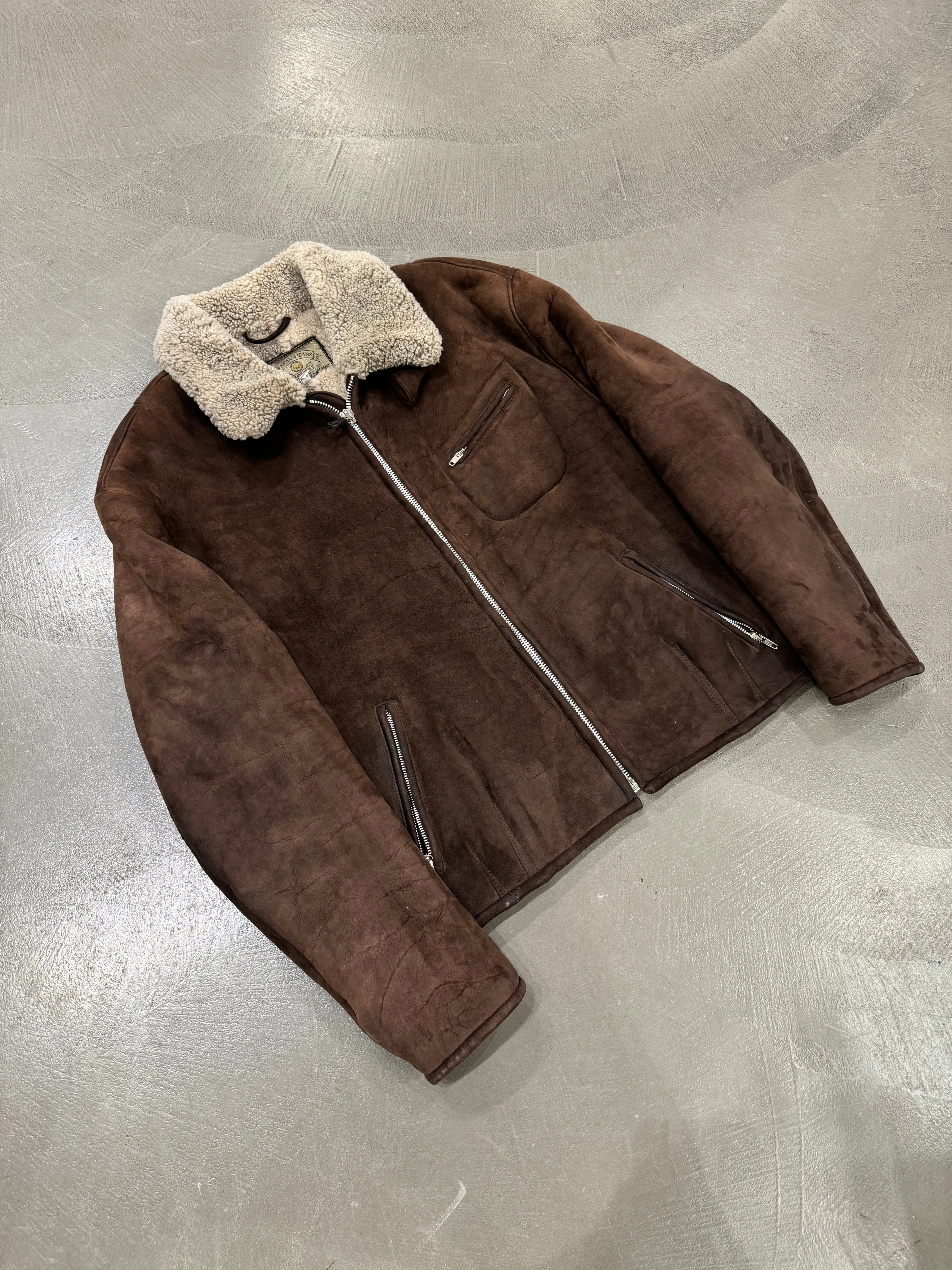 1990s Armani shearling leather bomber jacket