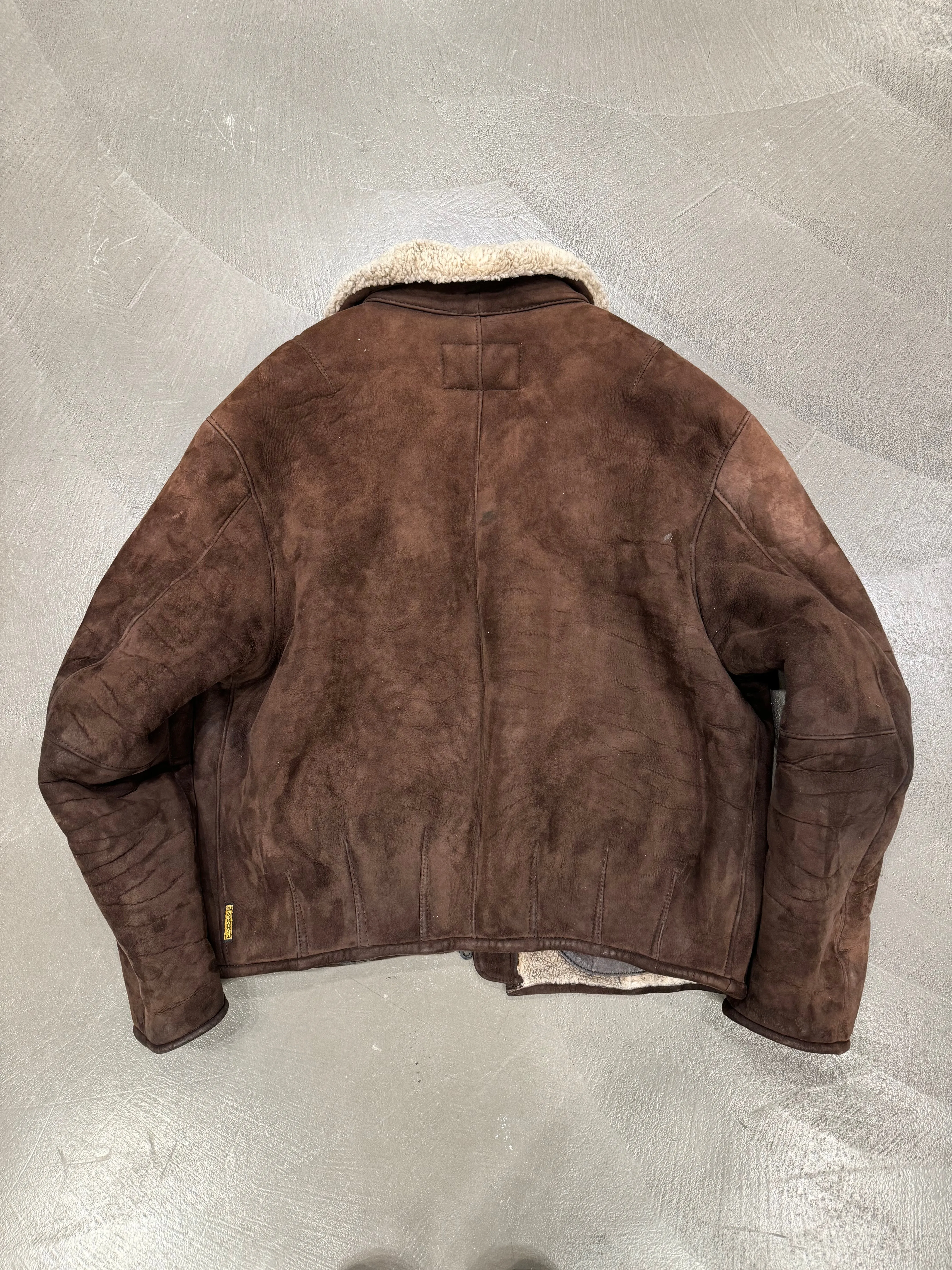 1990s Armani shearling leather bomber jacket