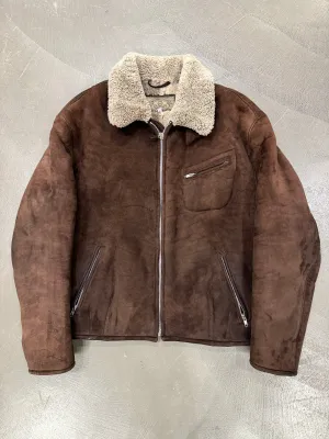 1990s Armani shearling leather bomber jacket