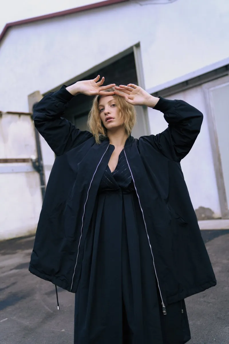 2 Pocket Long Bomber Jacket