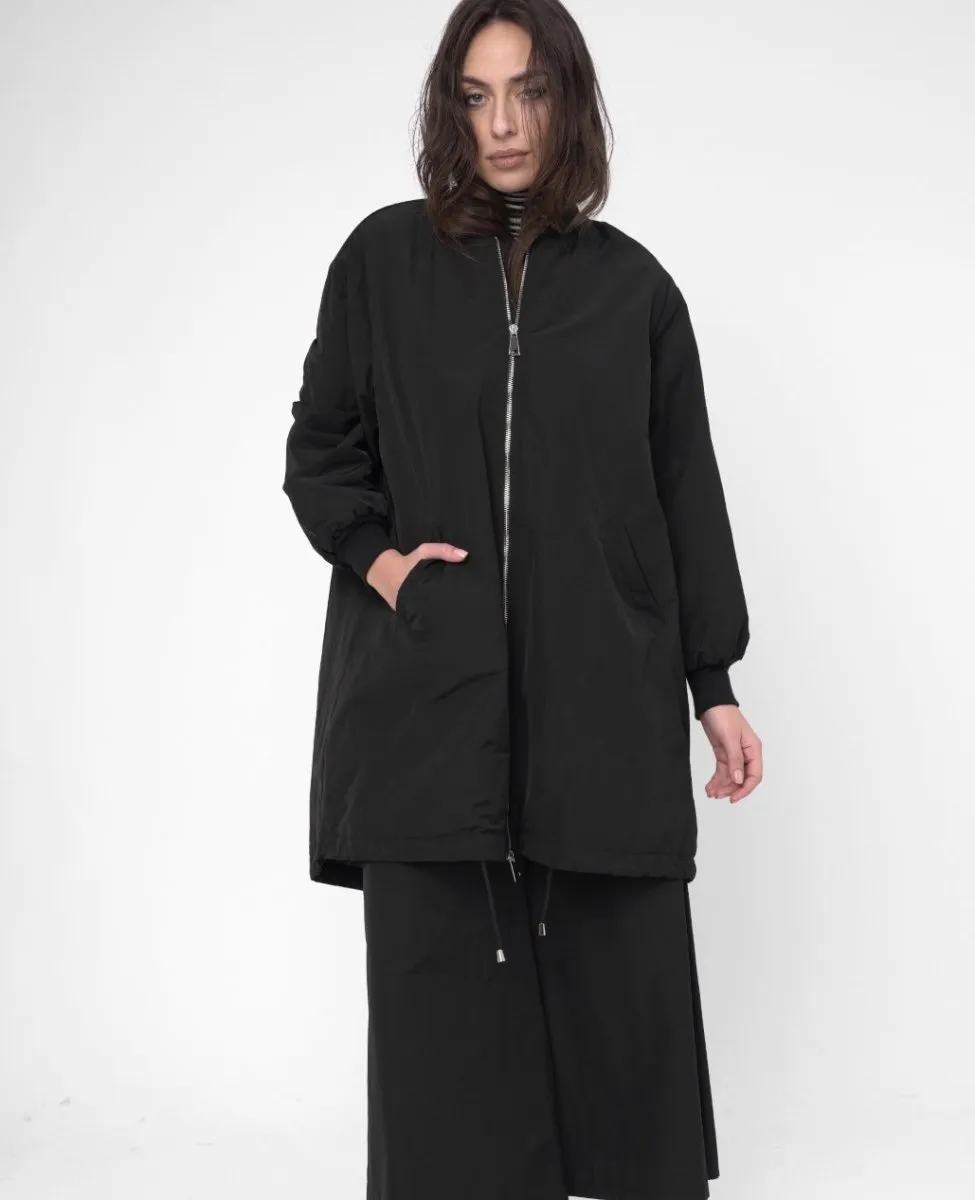 2 Pocket Long Bomber Jacket