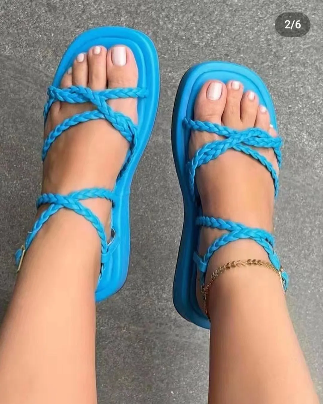 2023 New Summer Flat Sandals Women Lace Up Open Toe Shoes Trend Luxury Brand Ladies Shoes Beach Casual Slippers Mujer Zapatos