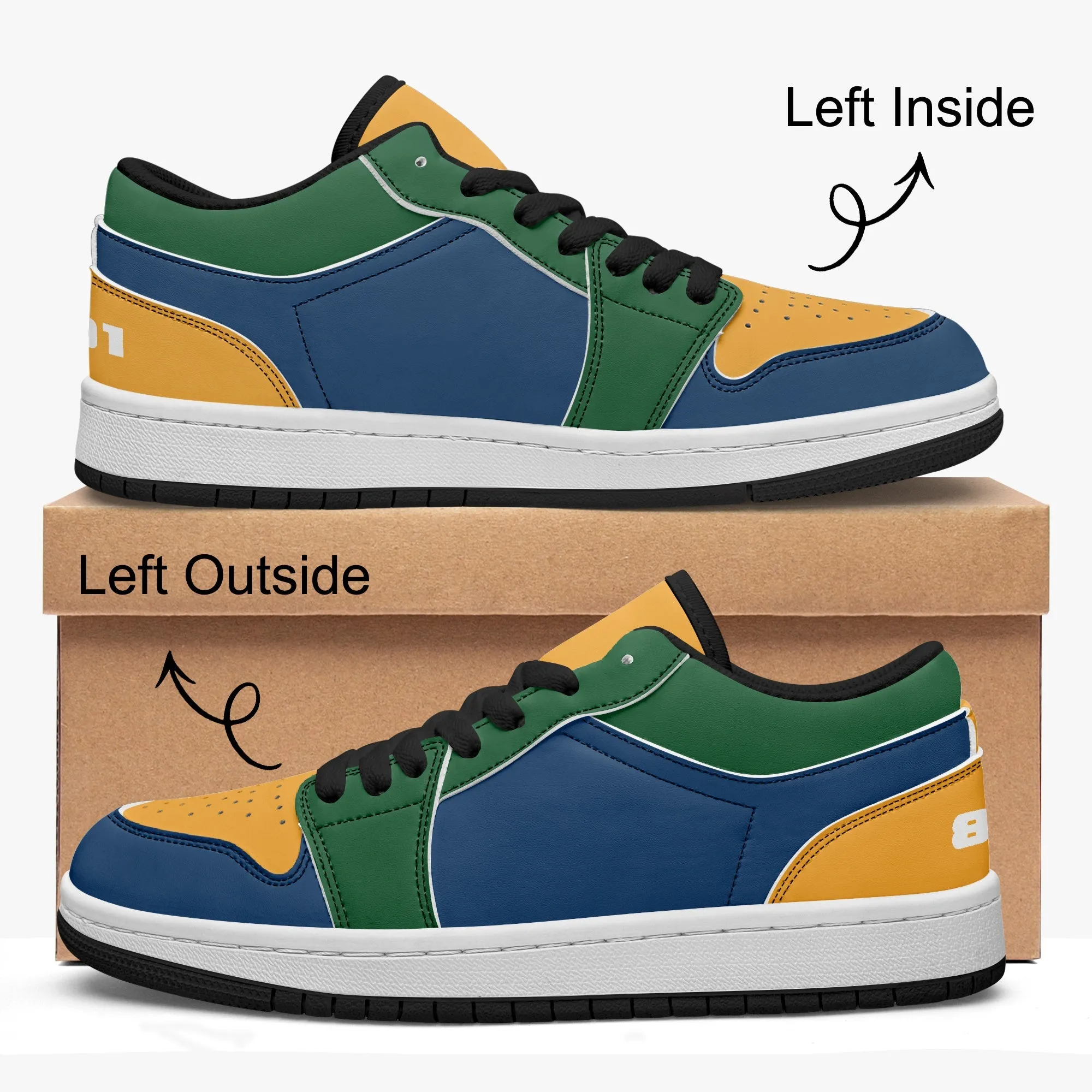 801 Men's Low-Top Leather Basketball Shoes by Niche Era