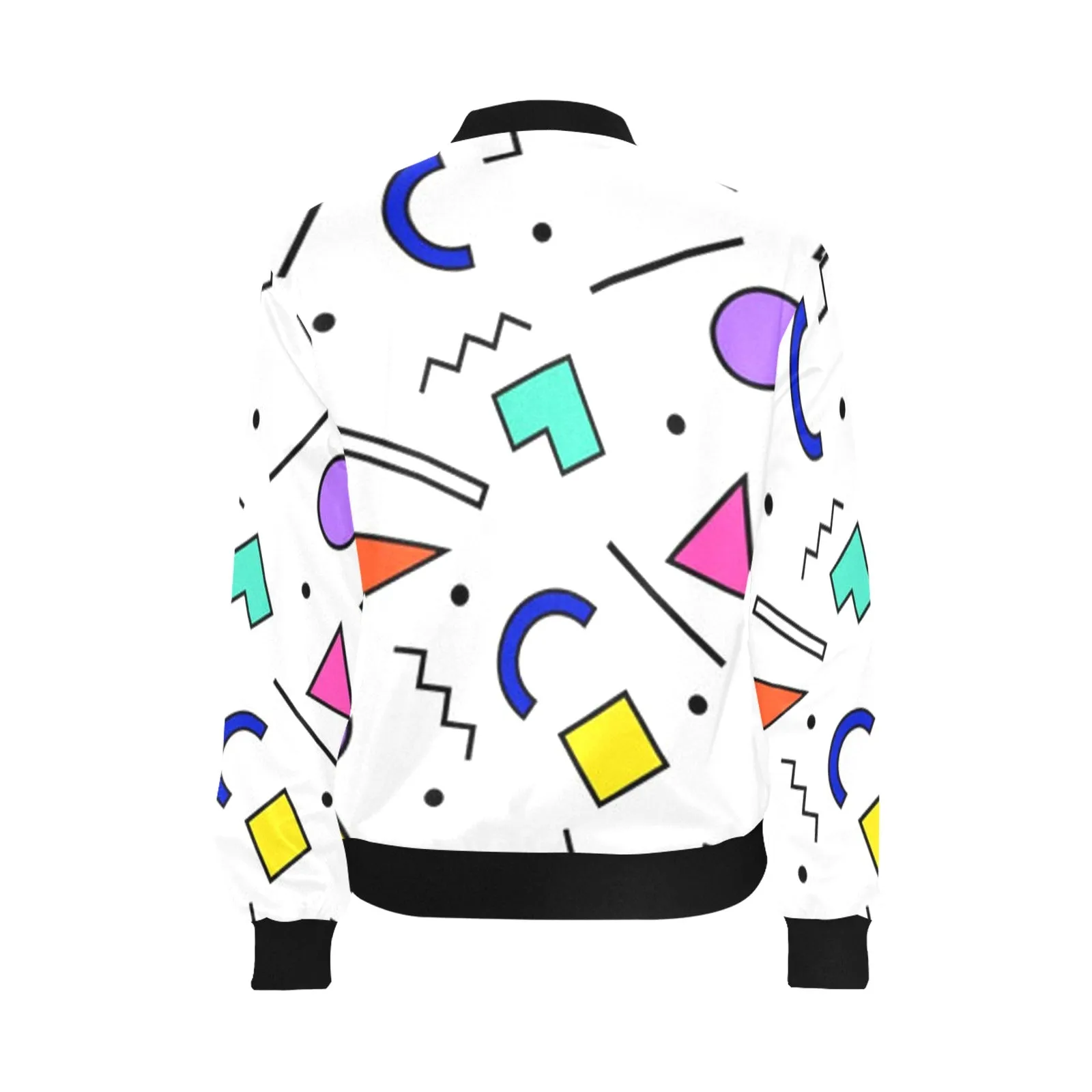 90s White Design Pattern Women's All Over Print Bomber Jacket