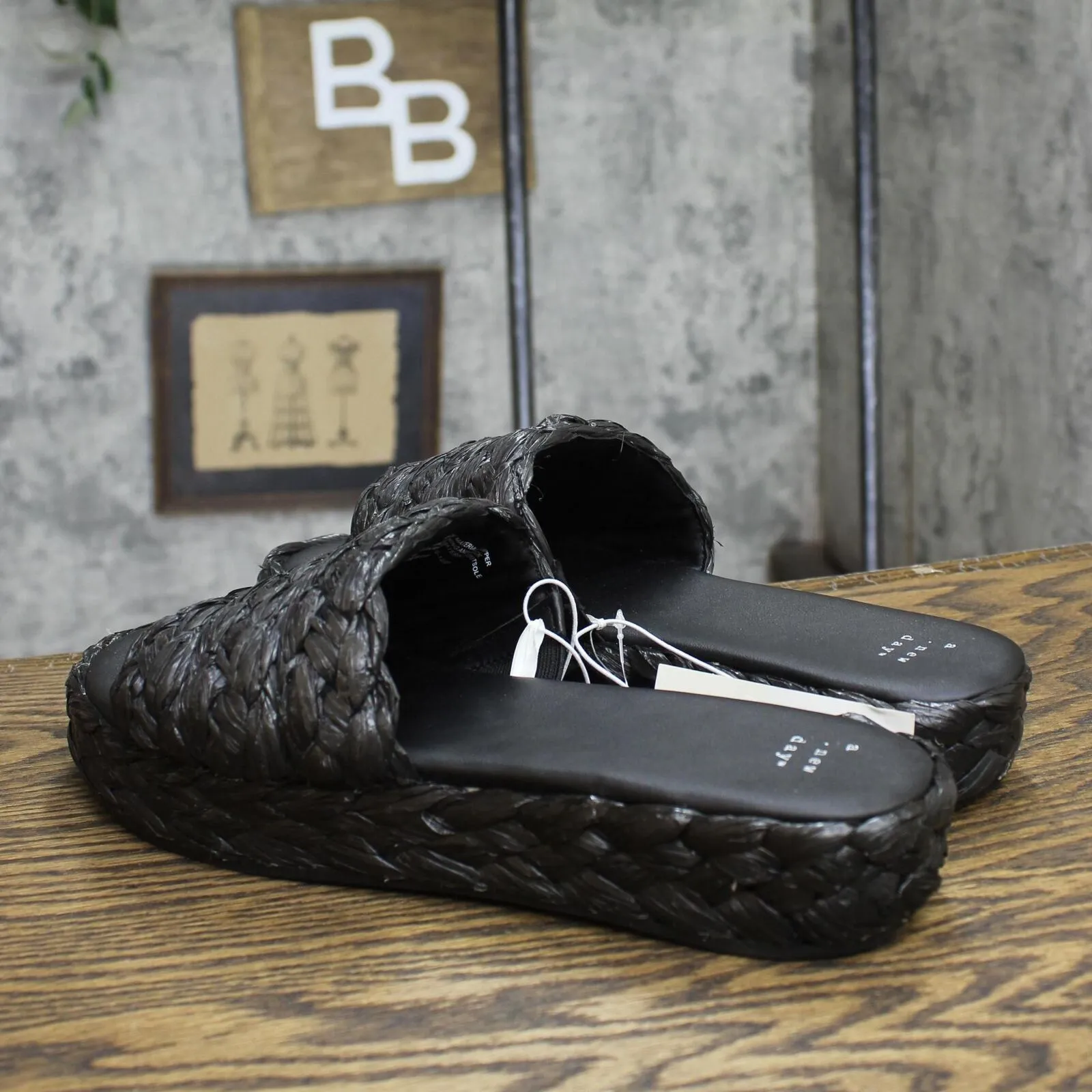 A New Day Womens Casey Flatform Slide Sandals 89998665 Black 11M