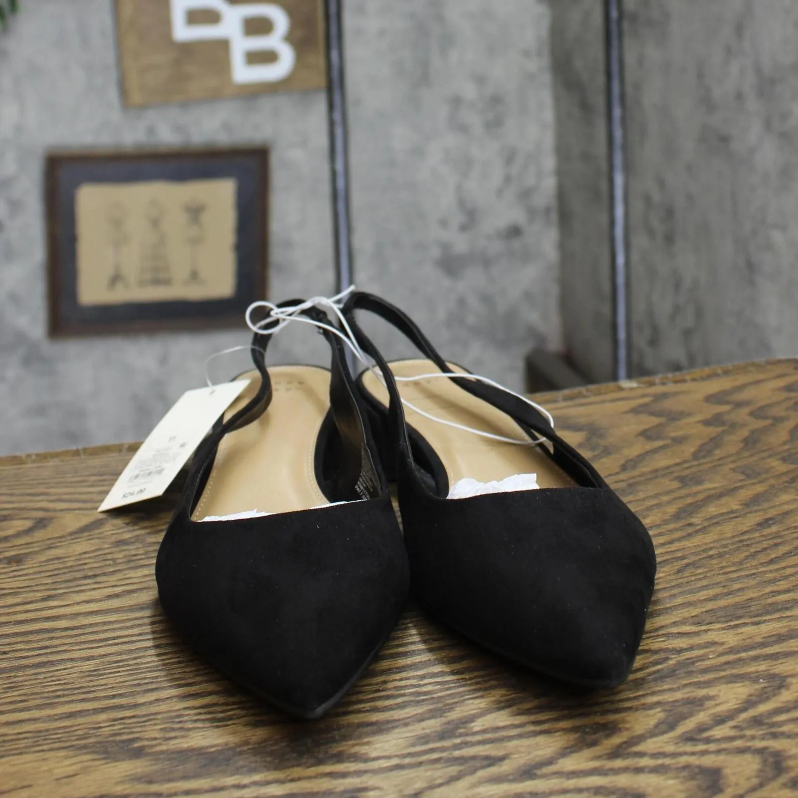 A New Day Womens Elle Slingback Pointed Toe Heels 90972876 Black 11M