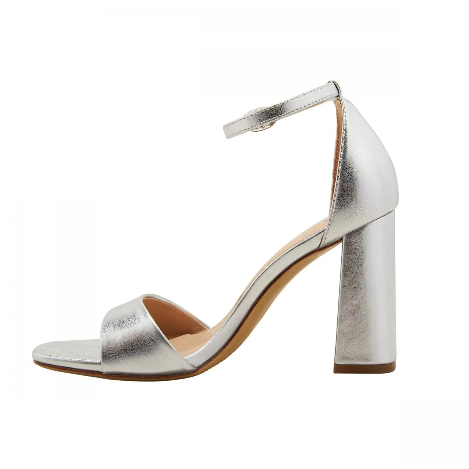 A New Day Womens Shelly Block Heels 90972914 Silver Gray 6.5