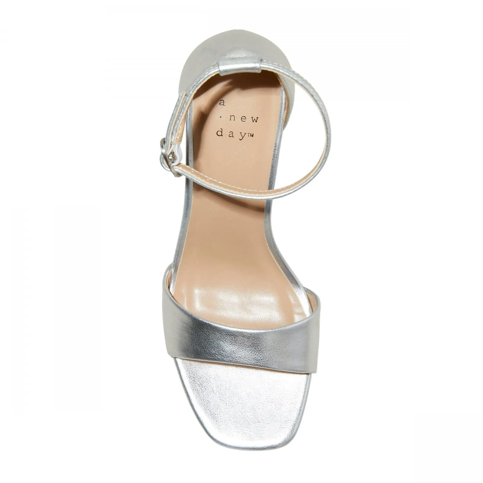 A New Day Womens Shelly Block Heels 90972914 Silver Gray 6.5