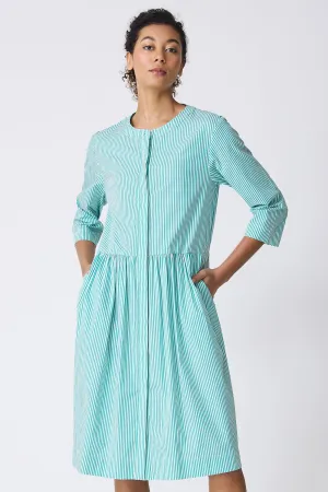 Abby Shirt Dress - Miami Stripe Green