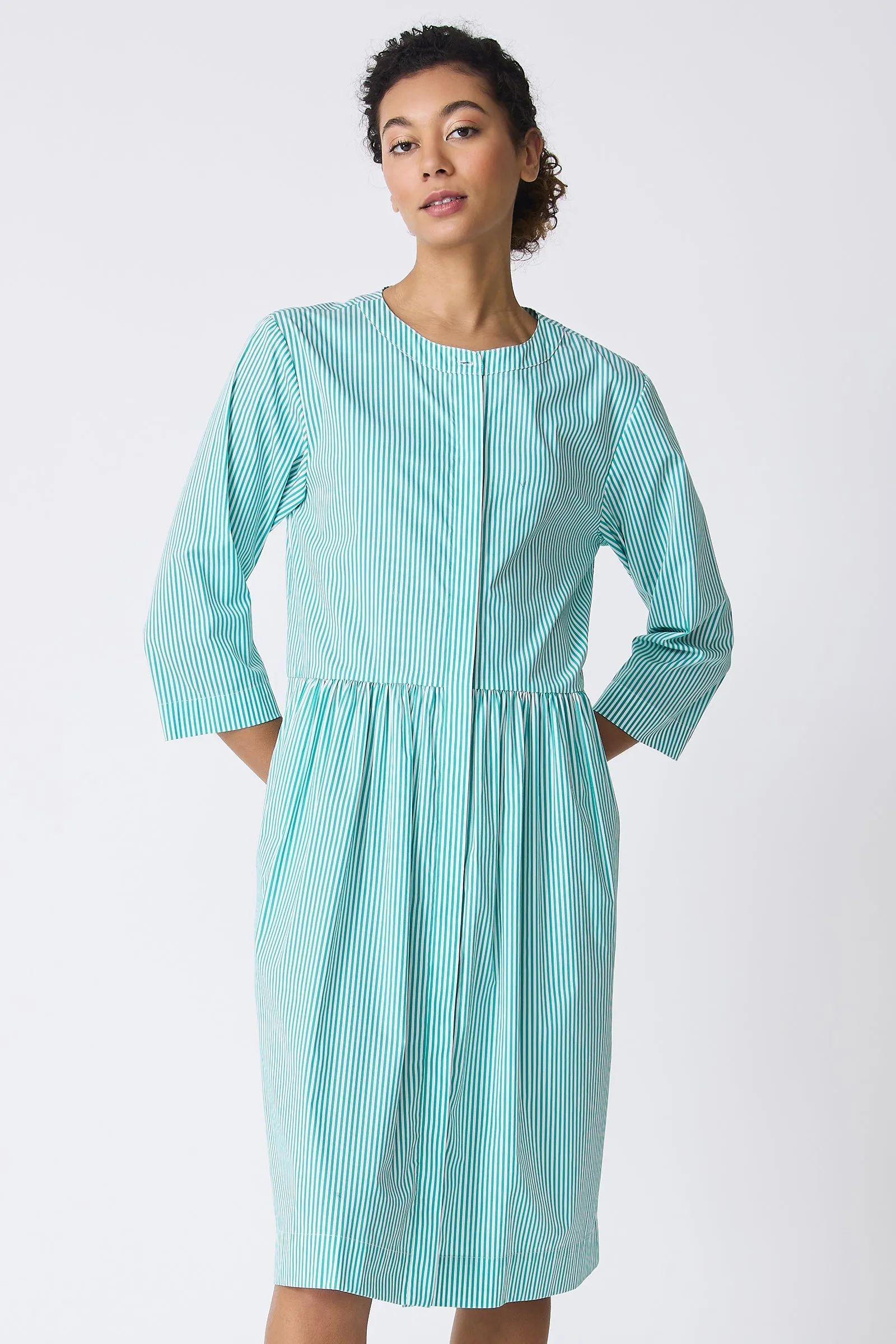 Abby Shirt Dress - Miami Stripe Green