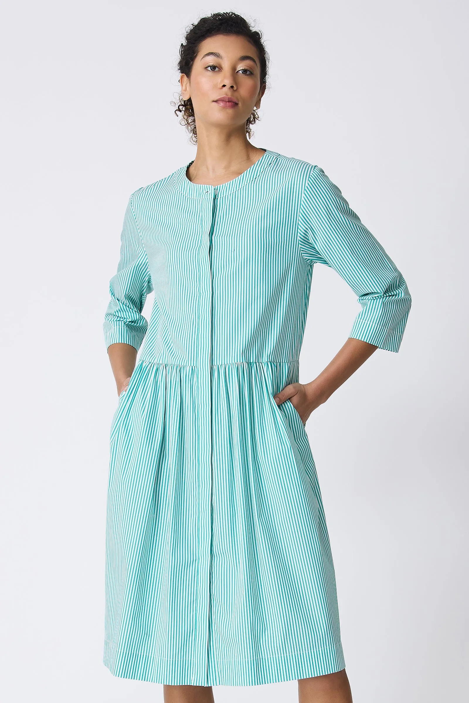 Abby Shirt Dress - Miami Stripe Green