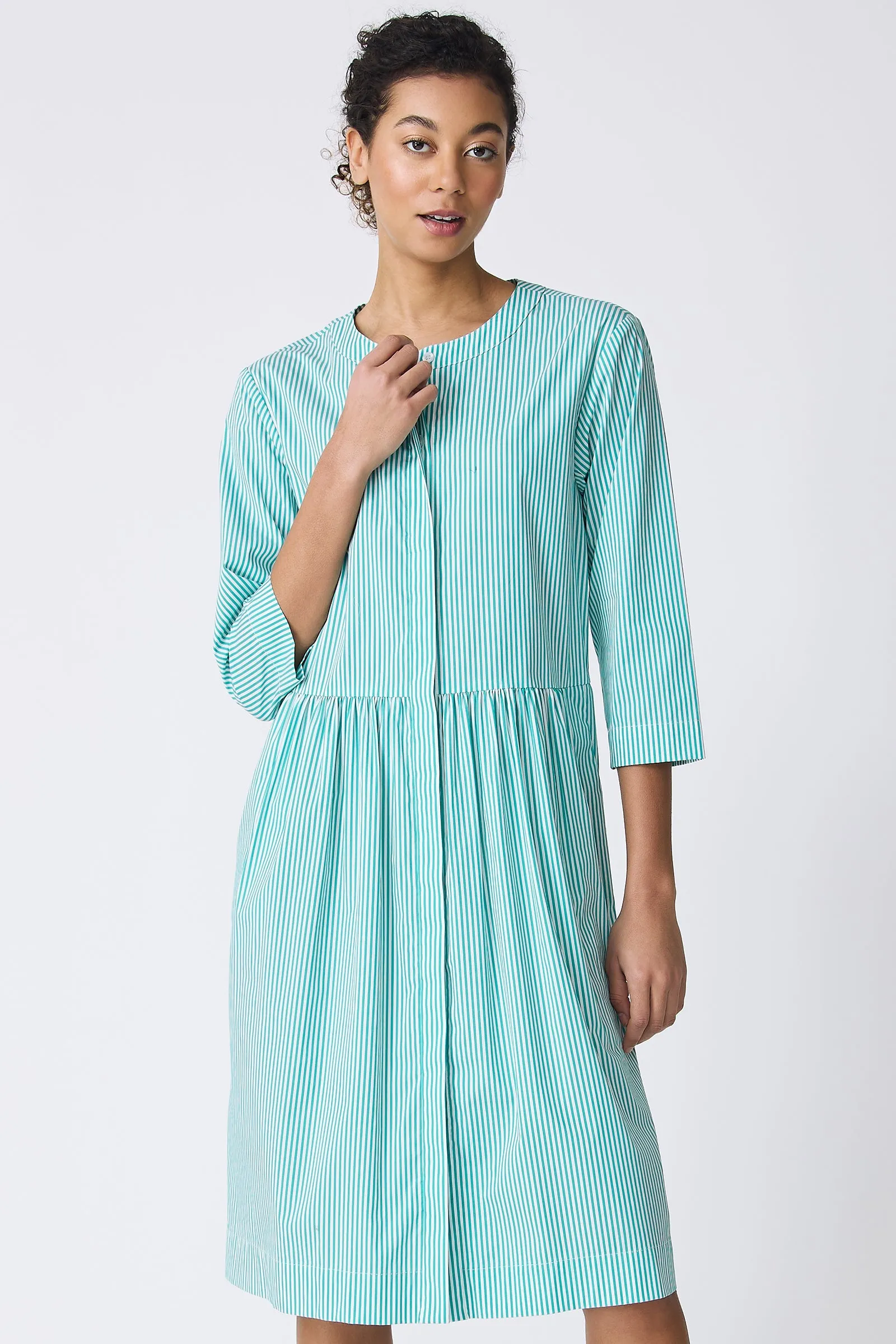 Abby Shirt Dress - Miami Stripe Green