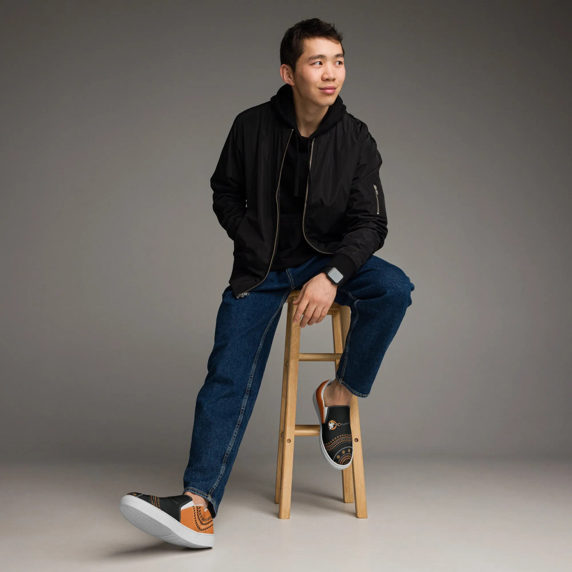 Aboriginal-Inspired Men's Slip-On Canvas Shoes