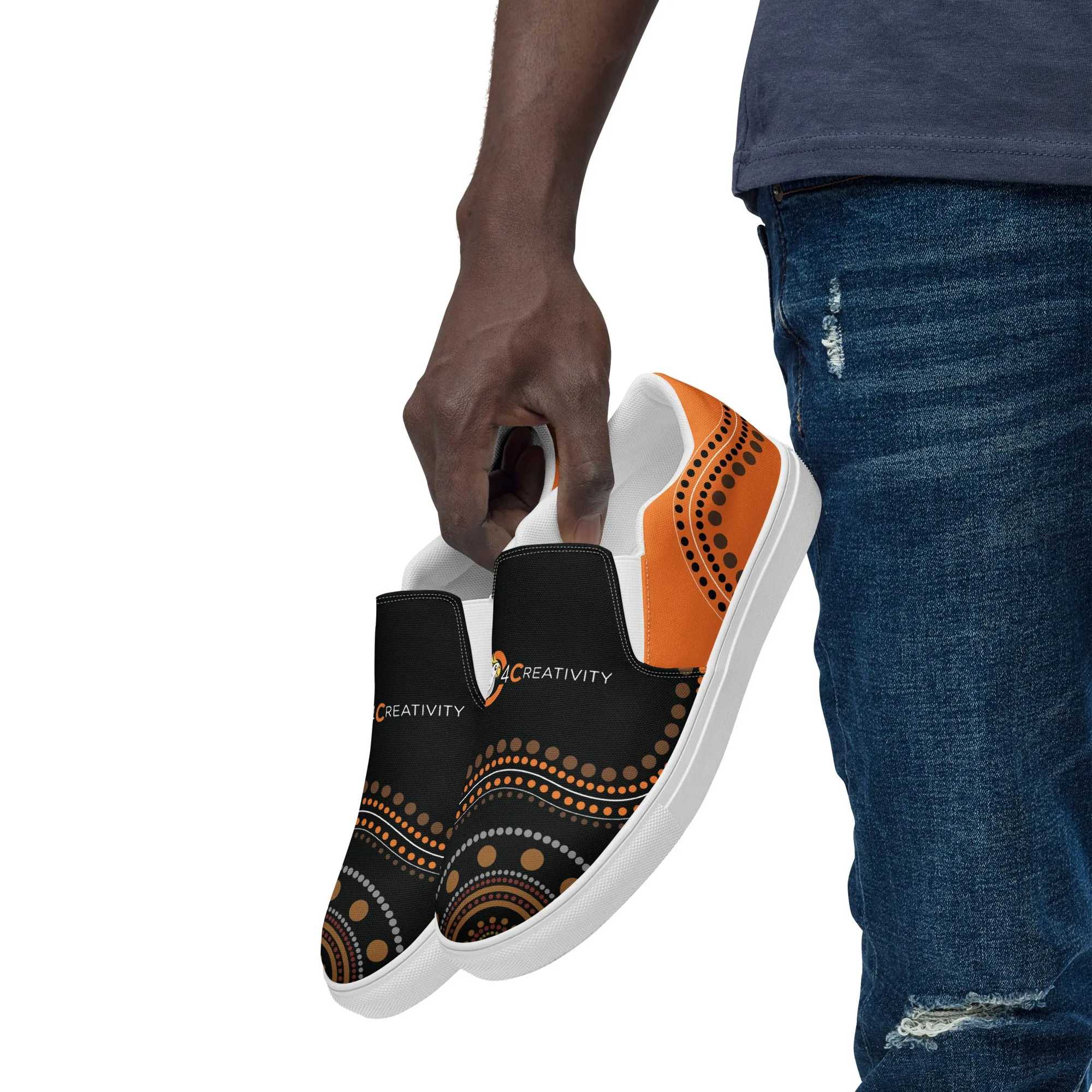 Aboriginal-Inspired Men's Slip-On Canvas Shoes