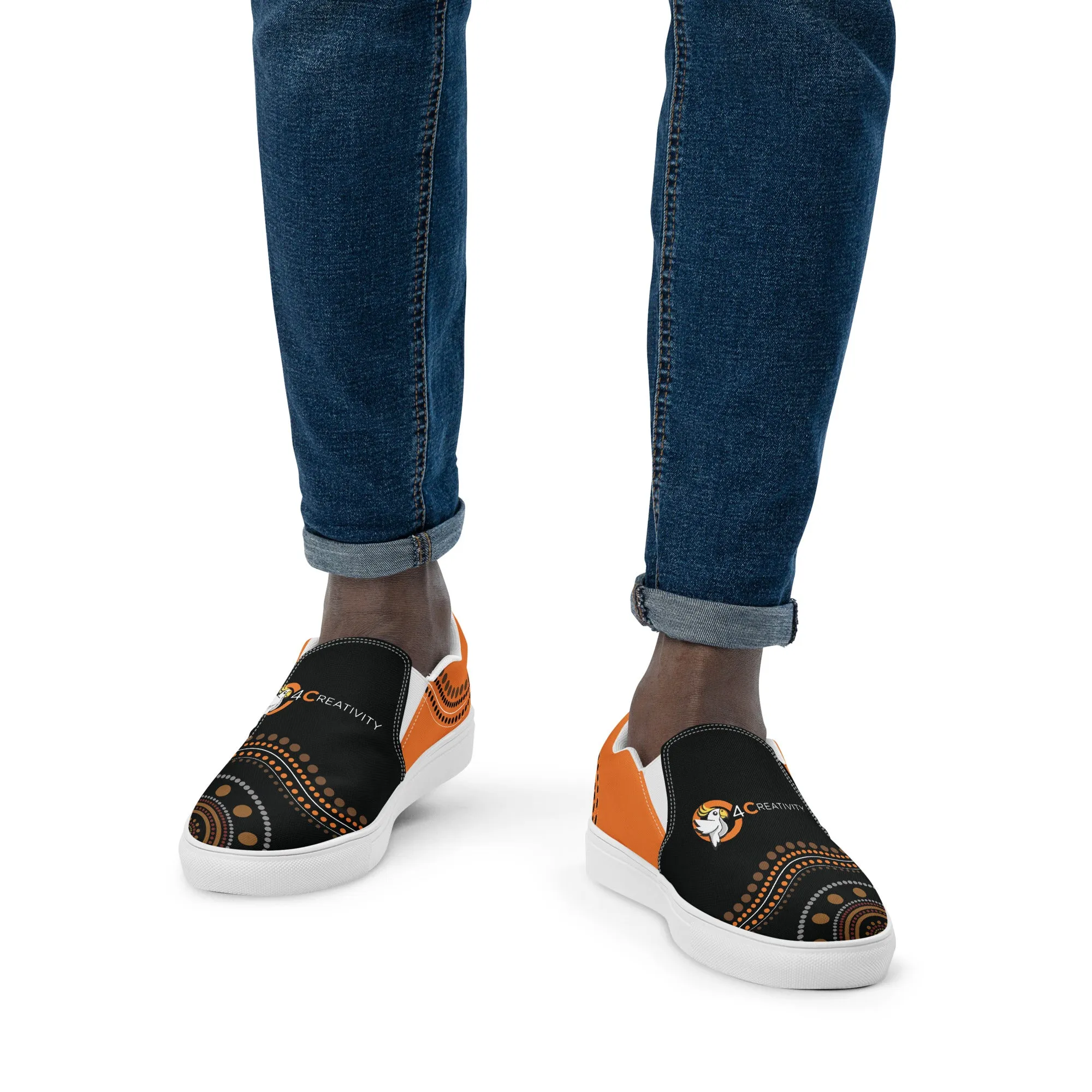 Aboriginal-Inspired Men's Slip-On Canvas Shoes
