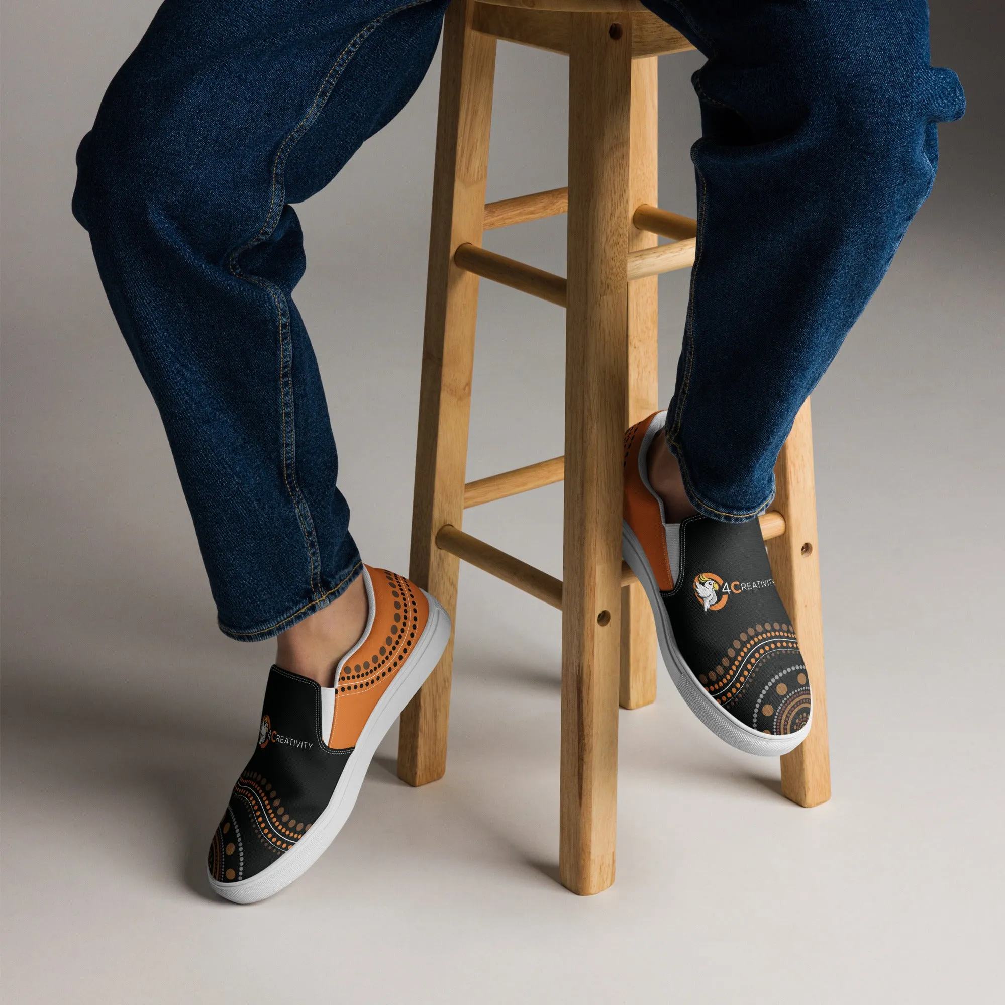Aboriginal-Inspired Men's Slip-On Canvas Shoes