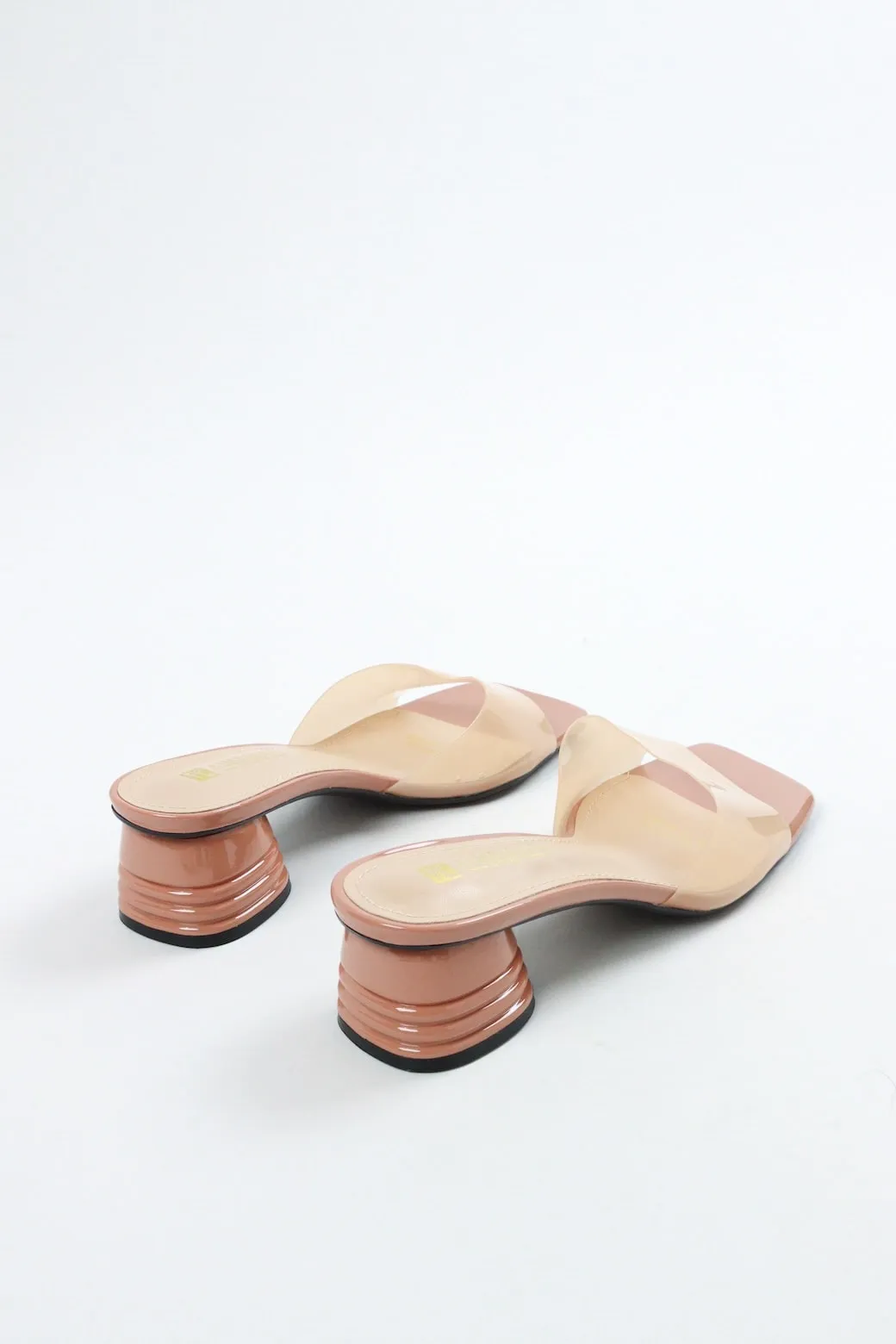 Aimeigao - Women's Transparent Block Heels - Nude