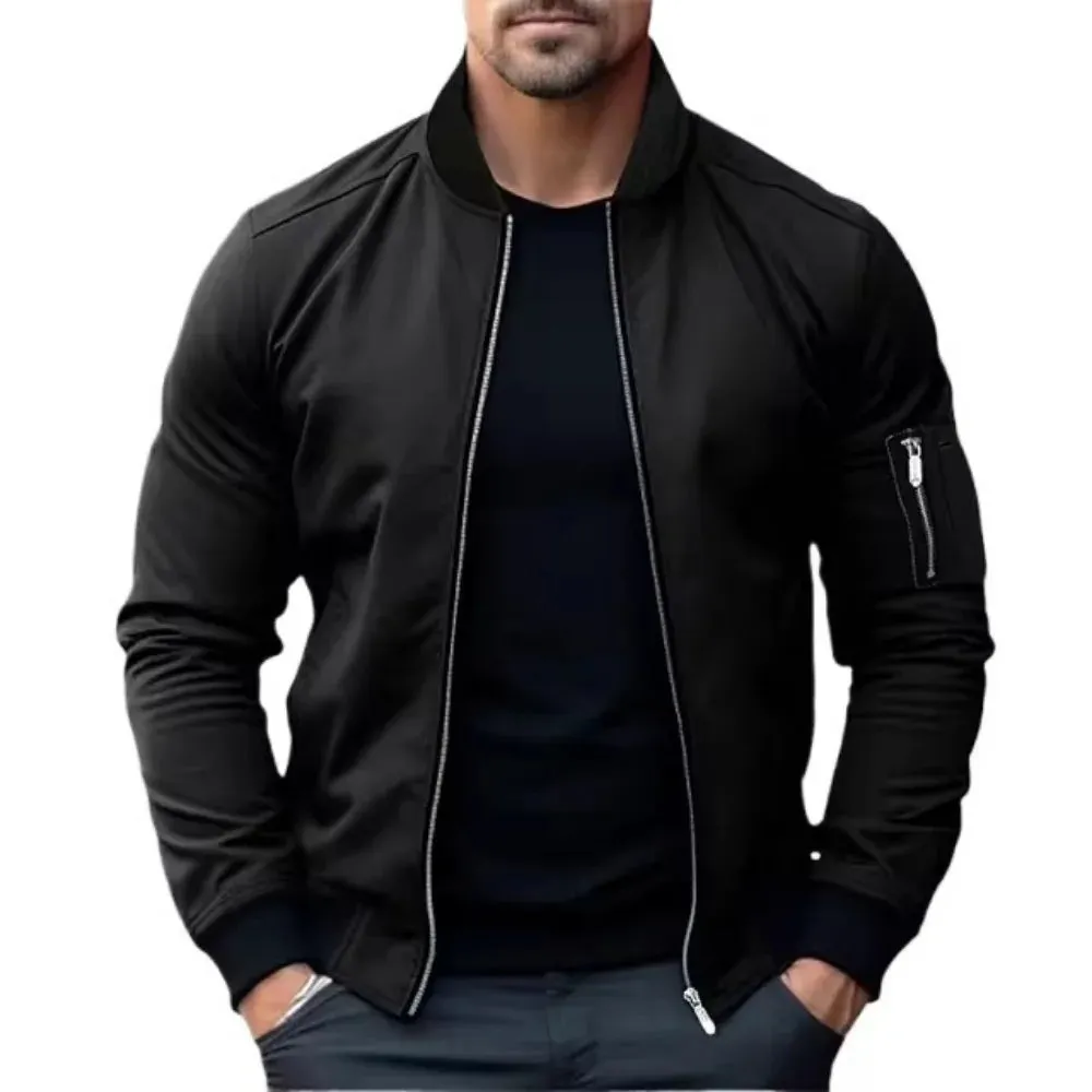 ALVESCO™ Men’s Solid Color Bomber Jacket