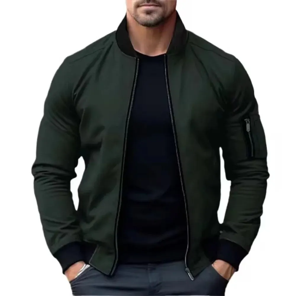 ALVESCO™ Men’s Solid Color Bomber Jacket