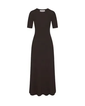 ANEMOS | Short Sleeve Midi Dress | Espresso