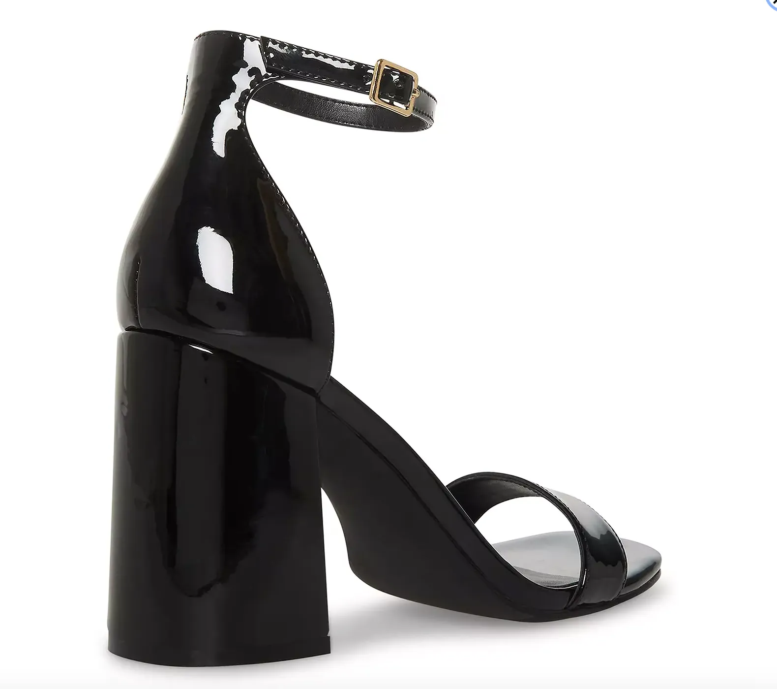Ankle Strap Square Toe Block Heel