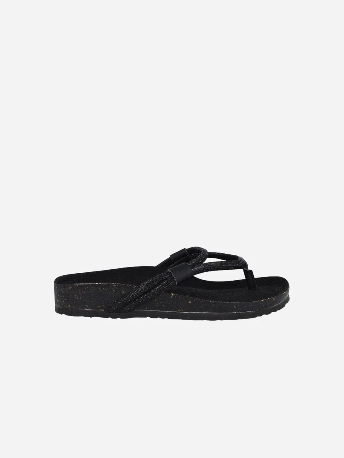 Antea Women's Cork Vegan Sandals | Black