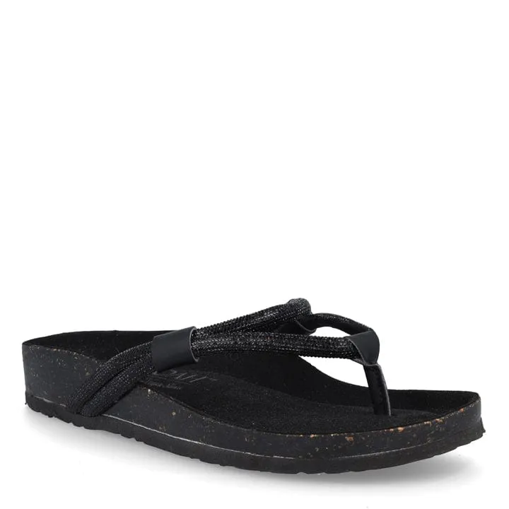 Antea Women's Cork Vegan Sandals | Black