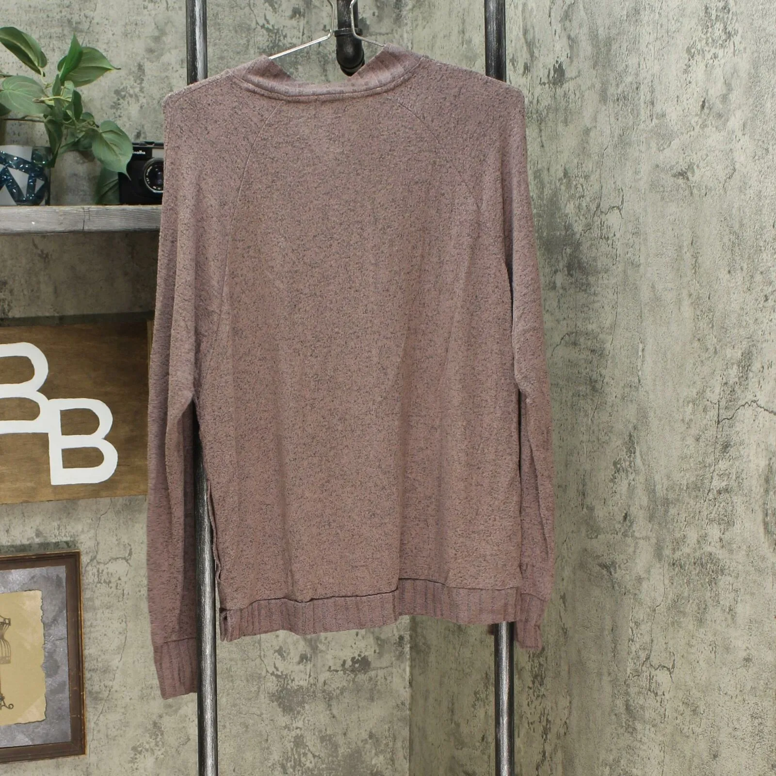 AnyBody Women's Hacci Knit Bomber Jacket Smokey Taupe Medium