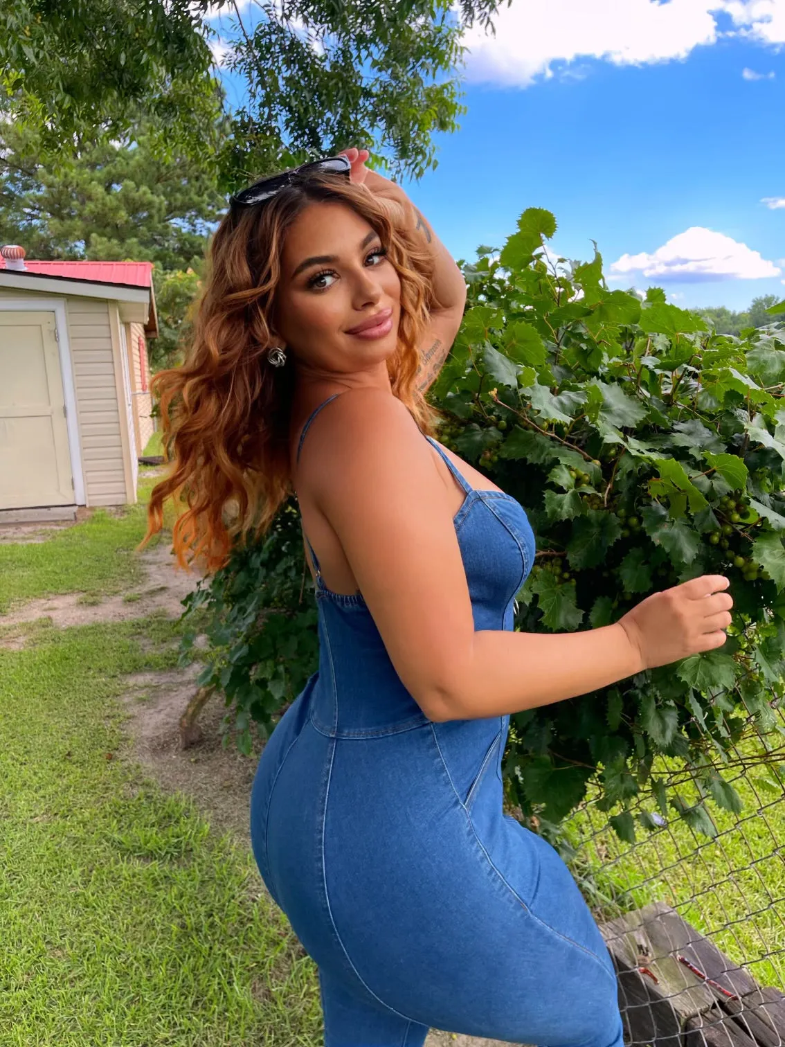Ashley Denim Zip Up Jumpsuit