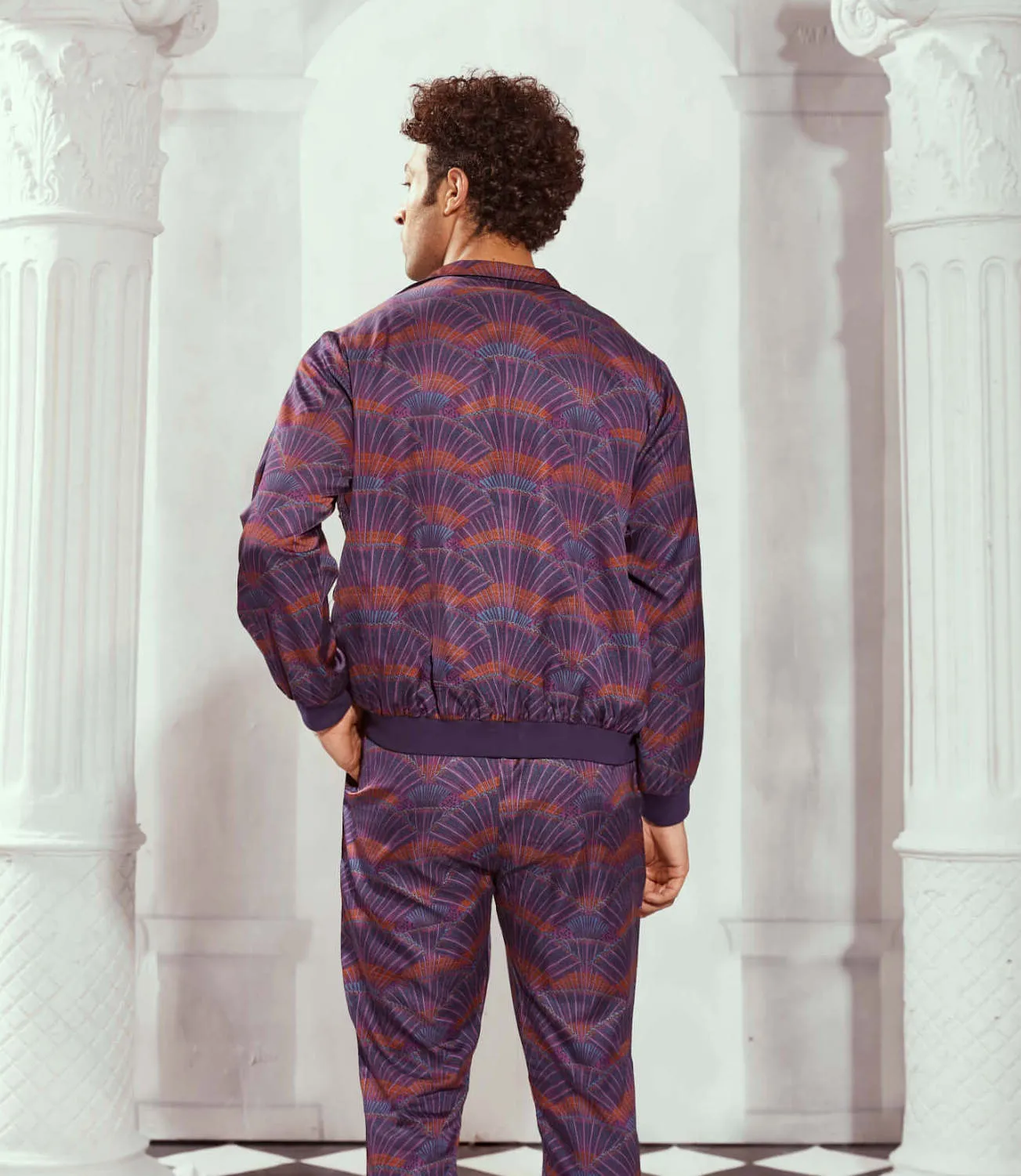 Aubergine corduroy bomber jacket