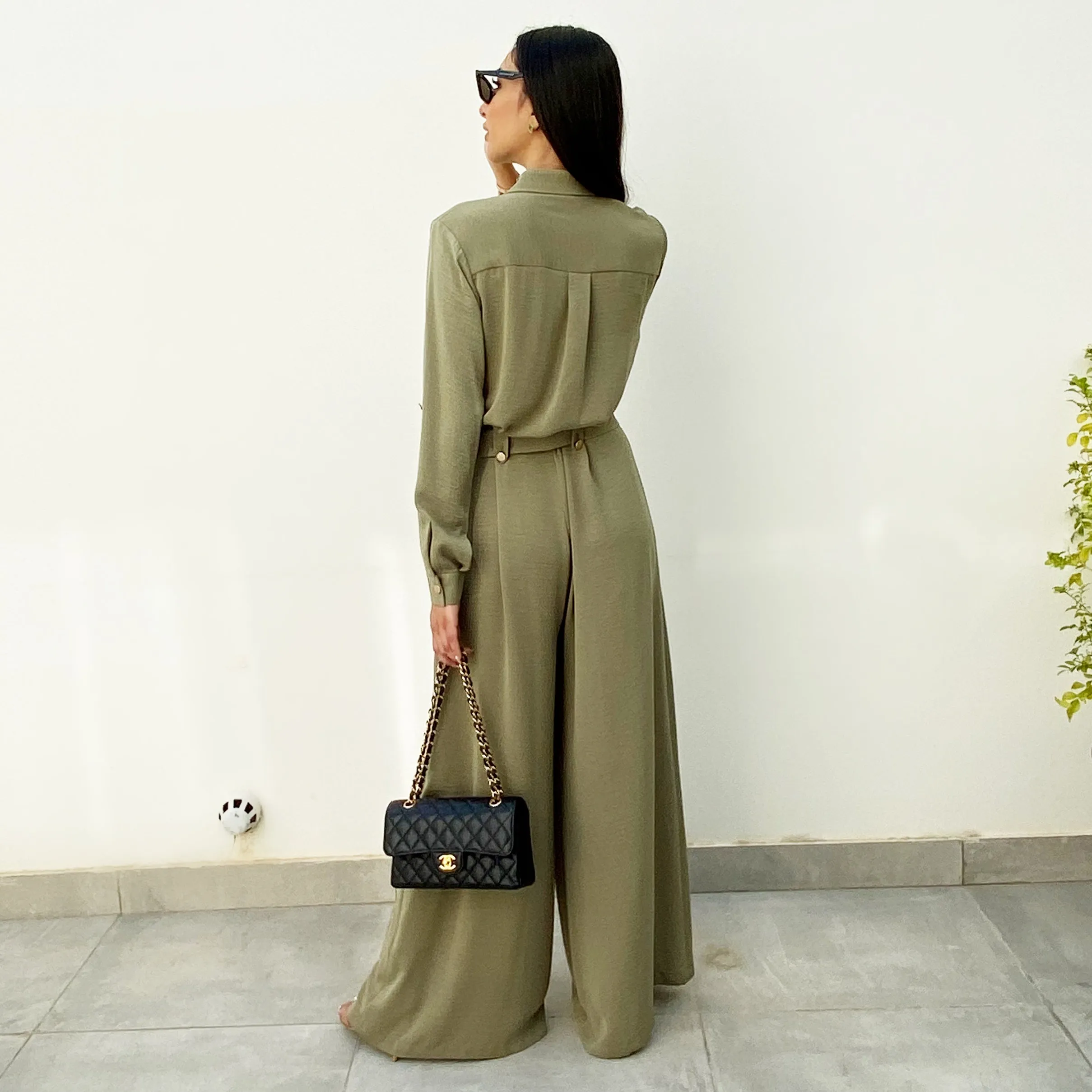 AW20 MOSS GREEN UTILITY  JUMPSUIT
