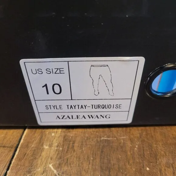 Azalea Wang Taytay Turquise Legging Stilleto Heels size 10