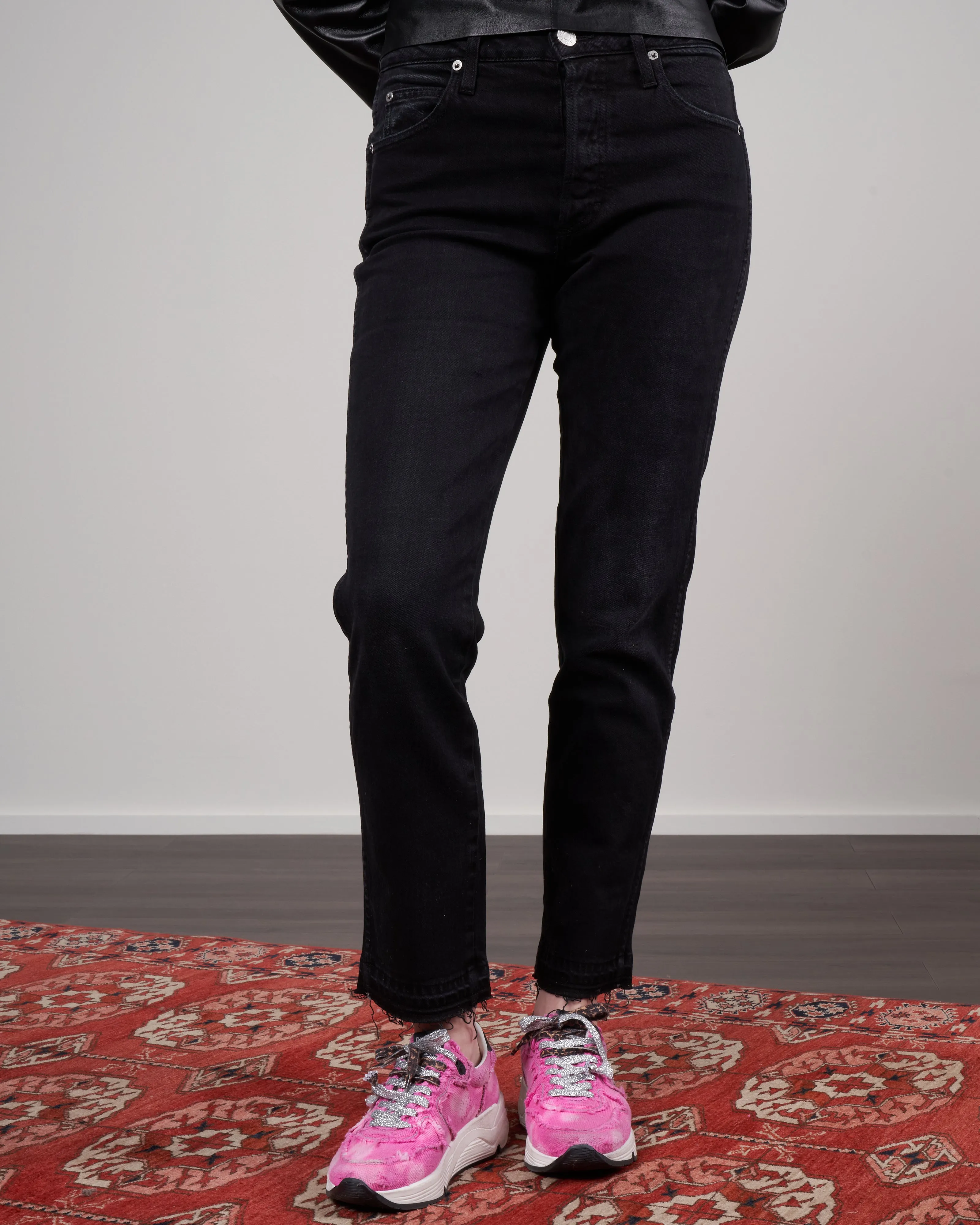 babe high rise slim straight - black magic 116