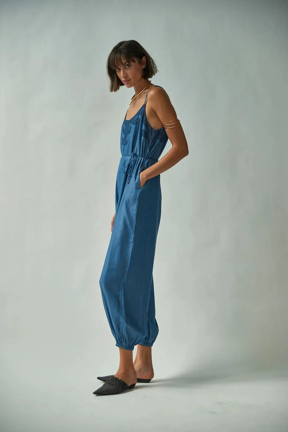 Balloon Jumpsuit Tencel Denim