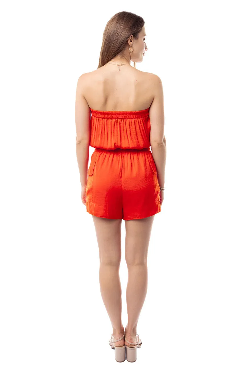 Bandeau Style Cargo Romper