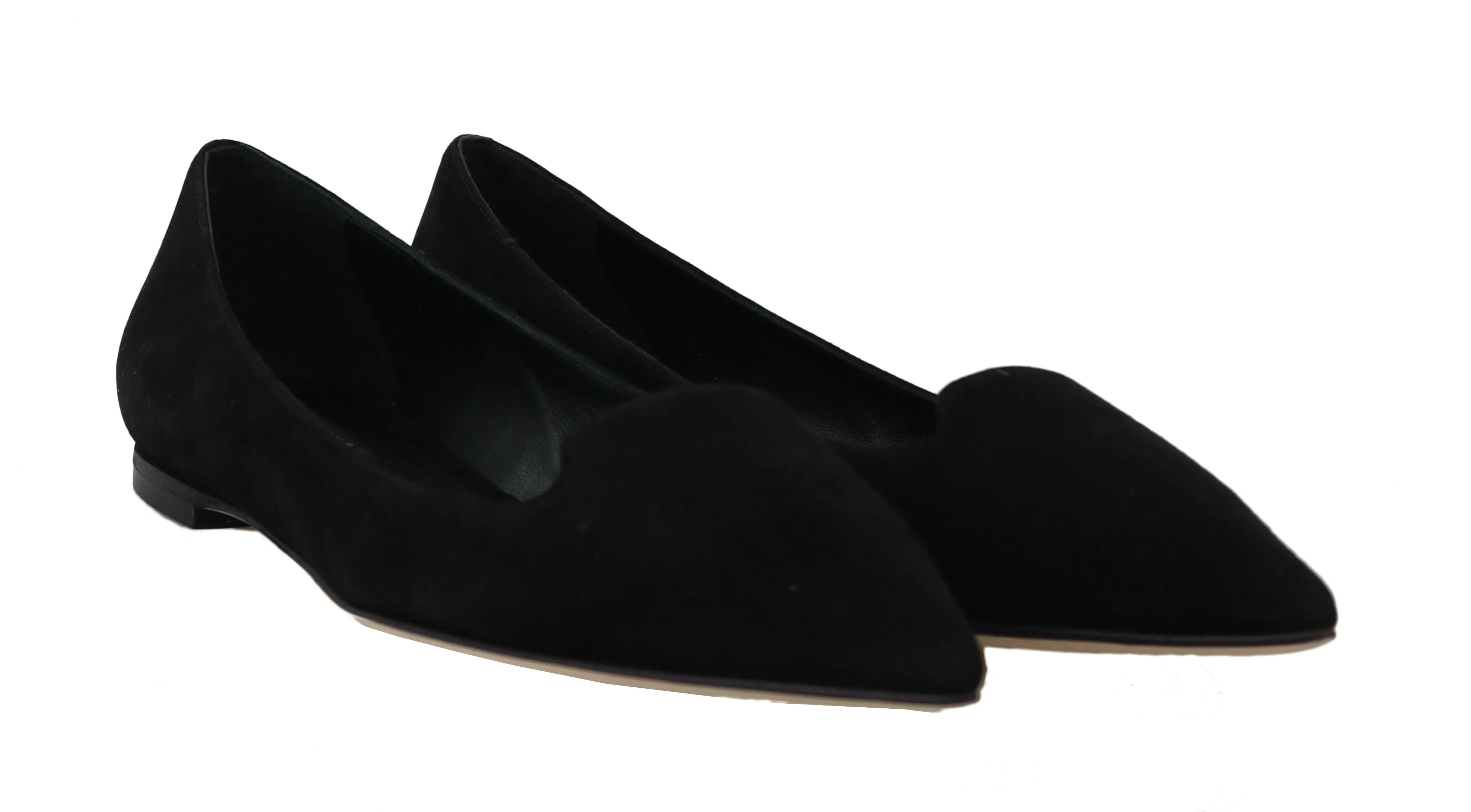 Black Chamois Leather Ballet Flats