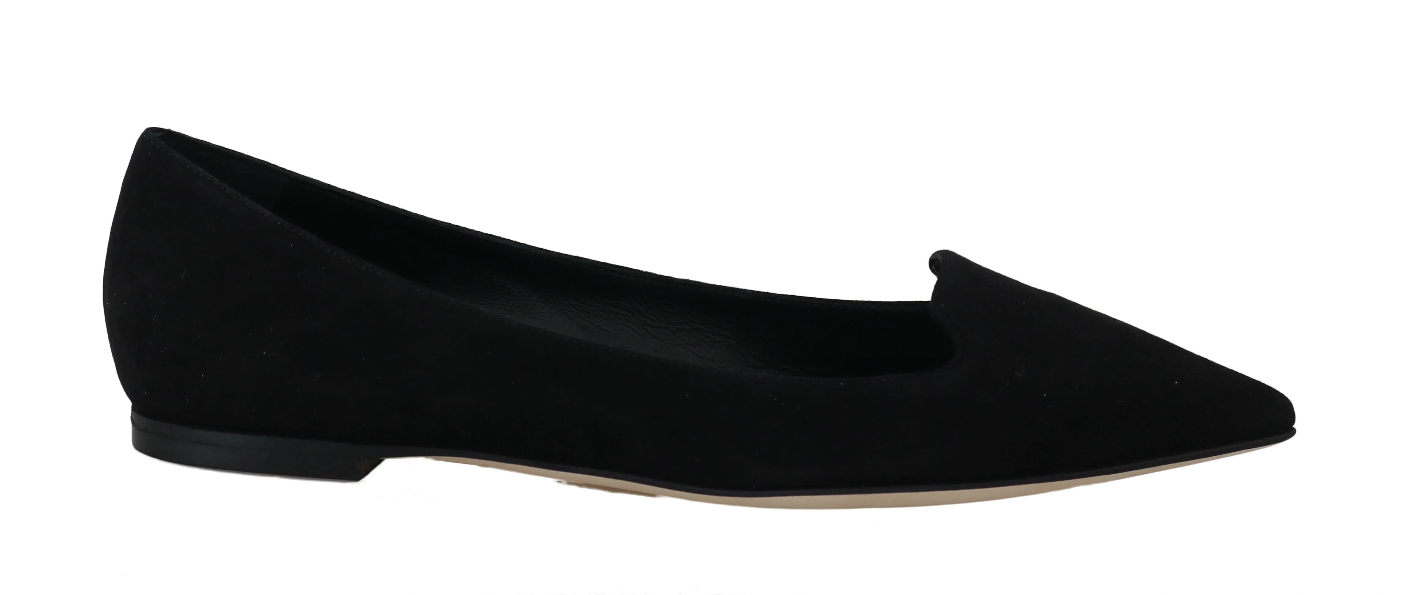 Black Chamois Leather Ballet Flats
