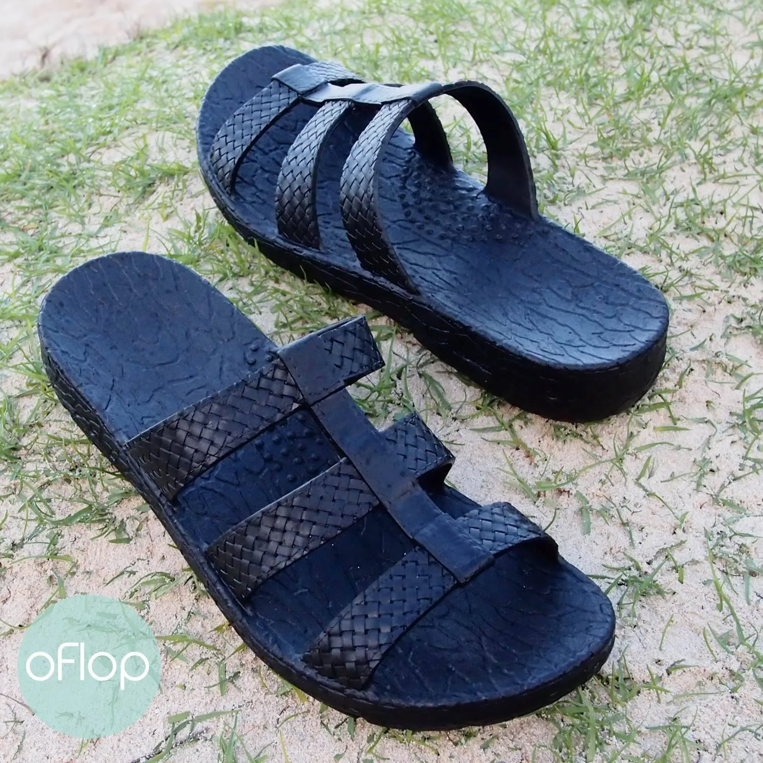 Black Jaya Jandals ® -- Pali Hawaii Hawaiian Jesus Sandals