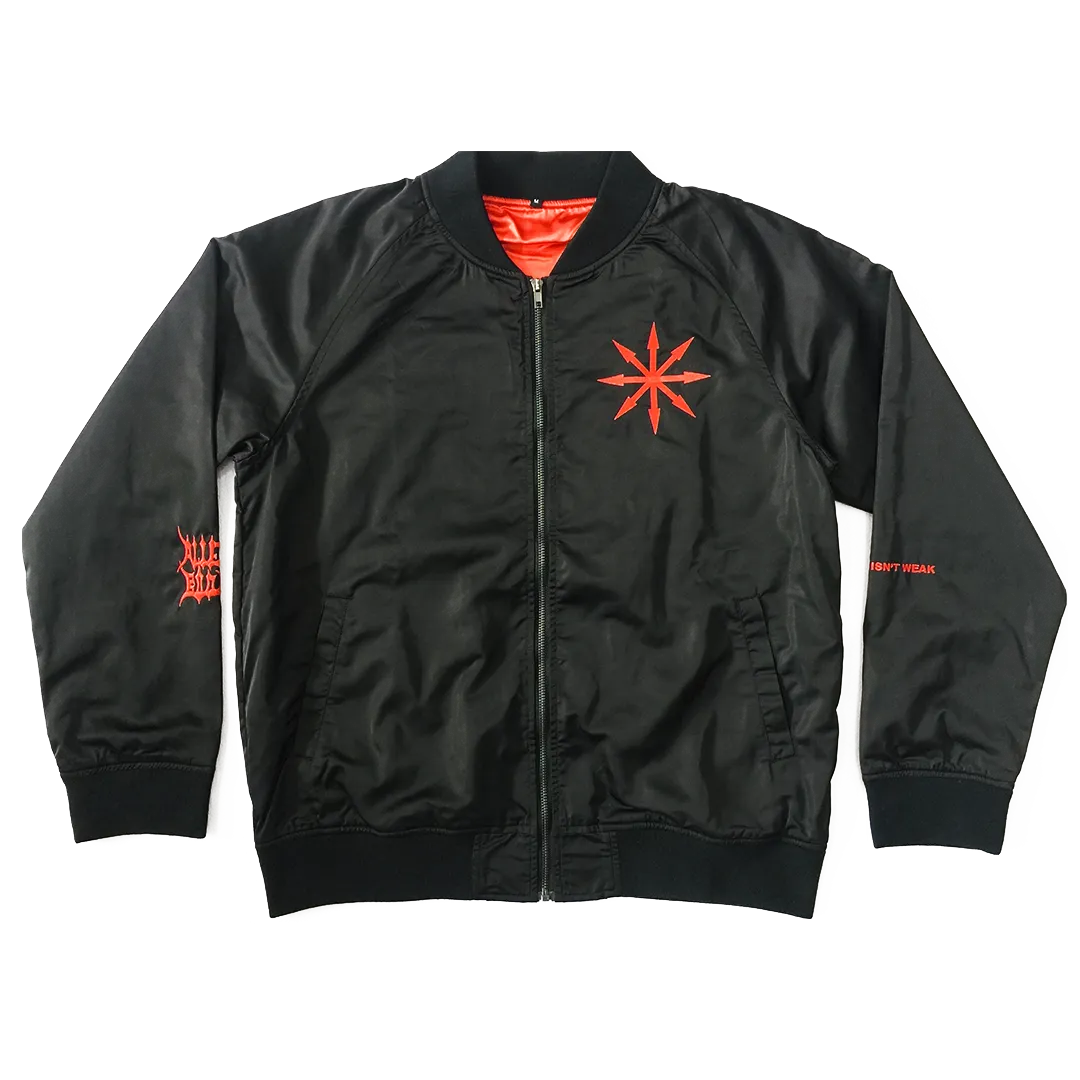 BLACK SATIN RAW VISION JACKET