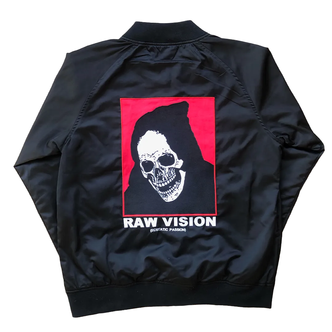 BLACK SATIN RAW VISION JACKET