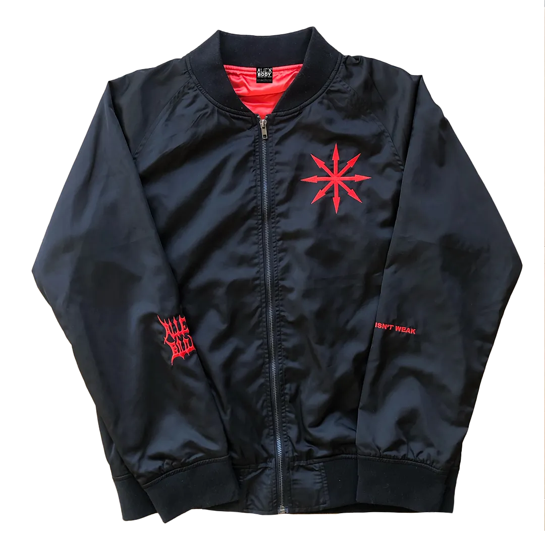 BLACK SATIN RAW VISION JACKET