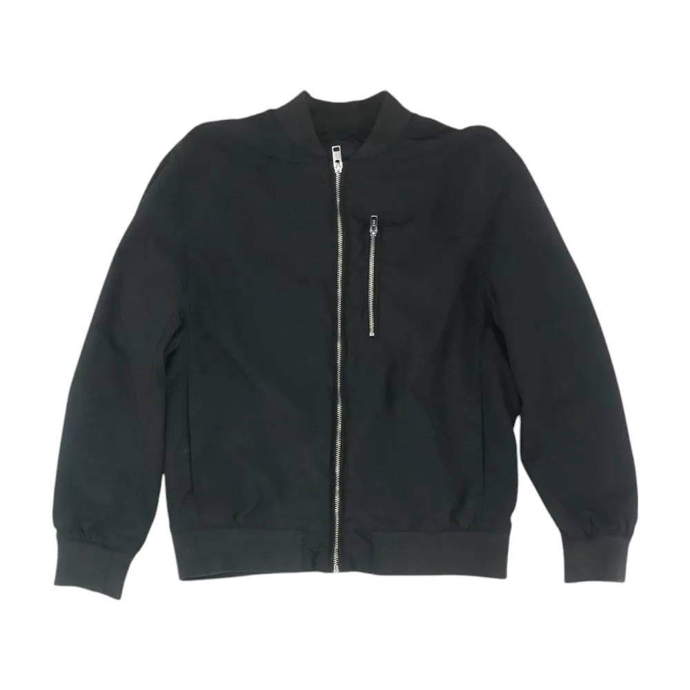 Black Solid Bomber Jacket