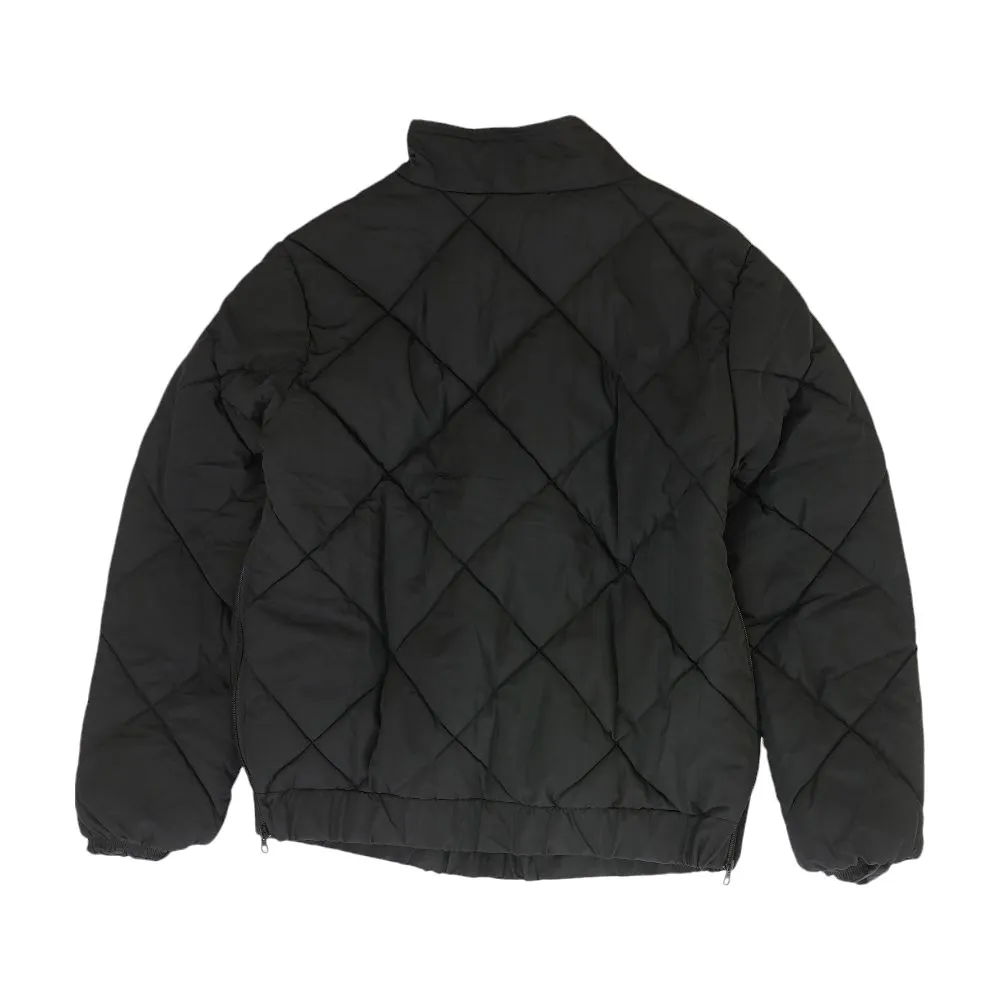 Black Solid Puffer Coat